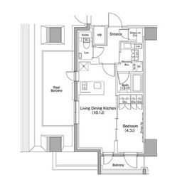 ザ・パークハビオ麻布十番 703 間取り図