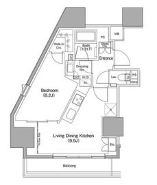 ザ・パークハビオ麻布十番 409 間取り図