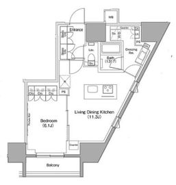 ザ・パークハビオ麻布十番 410 間取り図