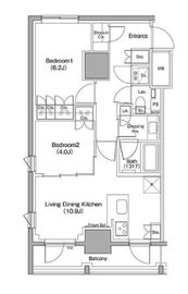 ザ・パークハビオ麻布十番 1405 間取り図