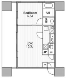 アーバンフラッツ池袋プレミアム 1107 間取り図