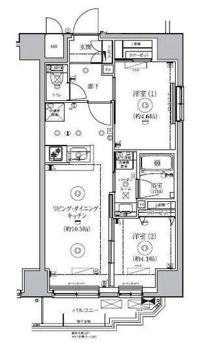 リルシア新御徒町 2階 間取り図