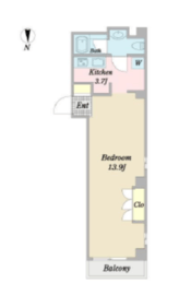 リテラス中目黒 204 間取り図