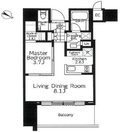 THE ROPPONGI TOKYO CLUB RESIDENCE 12階 間取り図