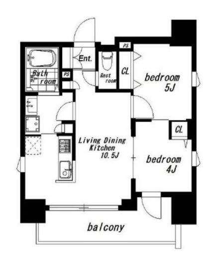 ハーモニーグラシア住吉 1001 間取り図