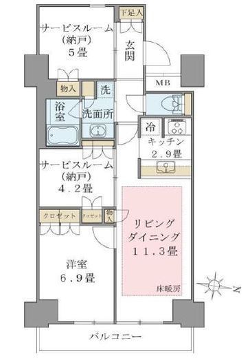 ブリリアイスト東雲キャナルコート 318 間取り図