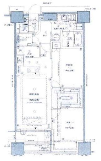 富久クロスコンフォートタワー(Tomihisa Cross)  33階 間取り図