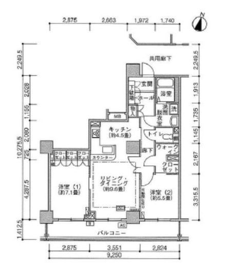 ジェイタワー西大井 9階 間取り図