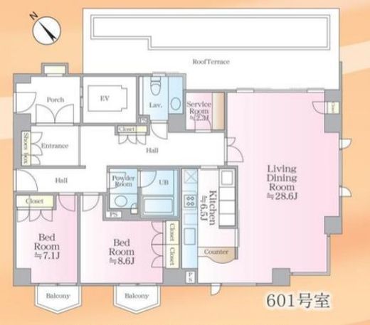 有栖川ヒルズ 6階 間取り図