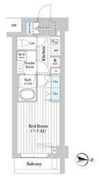 プレール・ドゥーク新宿West 304 間取り図