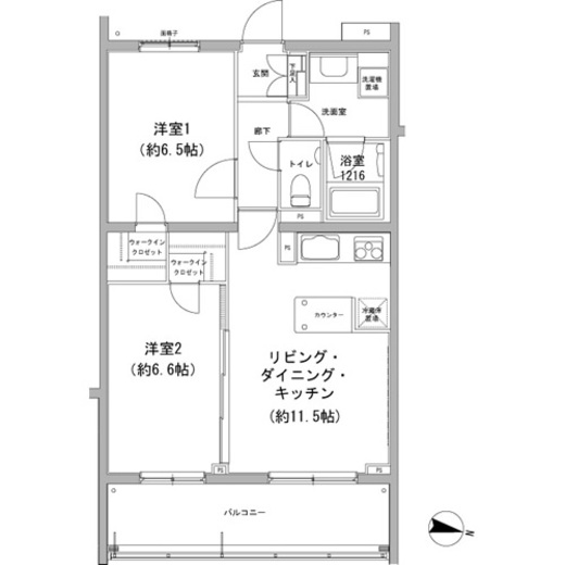 ヒューリックコート雪が谷 403 間取り図
