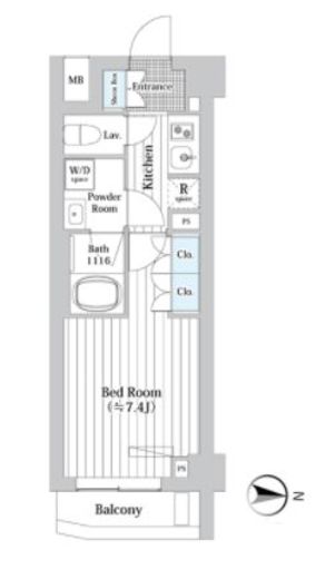 プレール・ドゥーク新宿West 302 間取り図