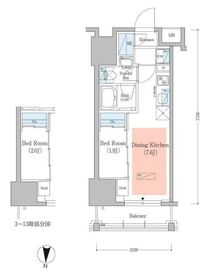 アーバネックス深川住吉3 201 間取り図