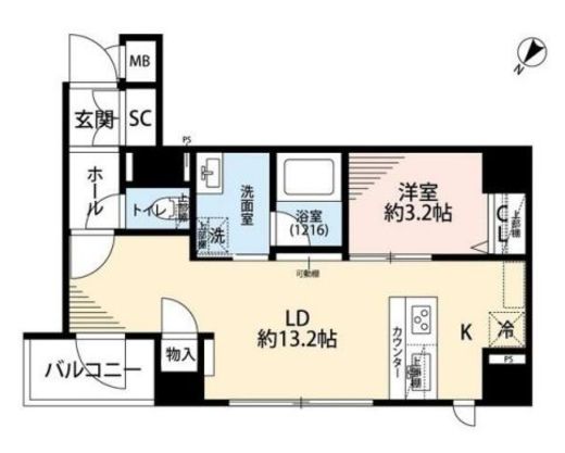 プレール・ドゥーク日本橋浜町 2階 間取り図