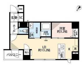 プレール・ドゥーク日本橋浜町 2階 間取り図