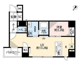 プレール・ドゥーク日本橋浜町 3階 間取り図