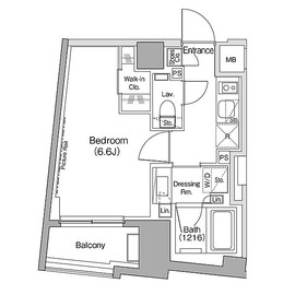 ザ・パークハビオ新高円寺 201 間取り図