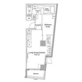 ザ・パークハビオ新高円寺 208 間取り図