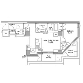 ザ・パークハビオ新高円寺 411 間取り図