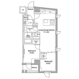 ザ・パークハビオ新高円寺 207 間取り図