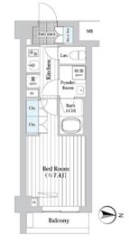 プレール・ドゥーク新宿West 305 間取り図