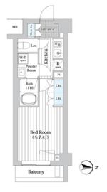 プレール・ドゥーク新宿West 306 間取り図