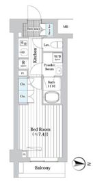 プレール・ドゥーク新宿West 507 間取り図