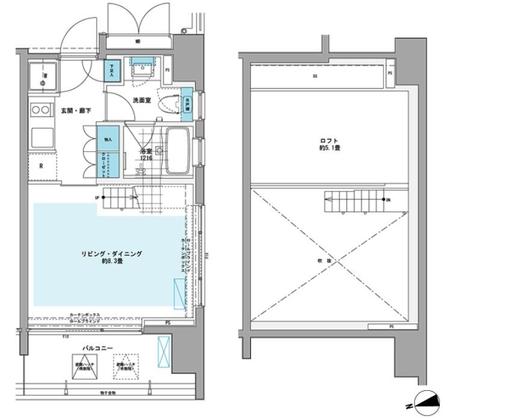 プライムアーバン芝浦LOFT 805 間取り図