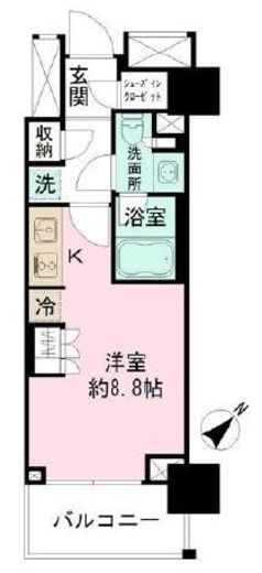 パークリュクス日本橋大伝馬町 4階 間取り図