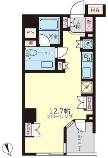 朝日上野マンション 6階 間取り図