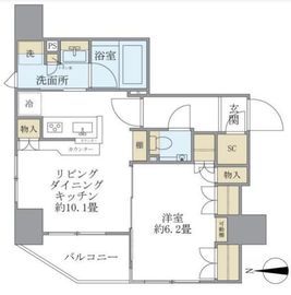 リストレジデンス蔵前 4階 間取り図