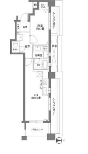 カスタリア本所吾妻橋 1302 間取り図