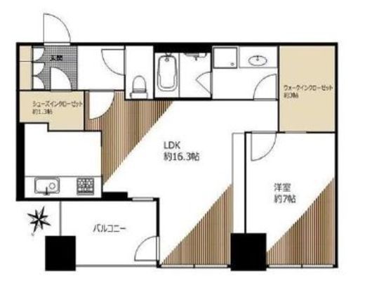 シティタワー新宿新都心 17階 間取り図