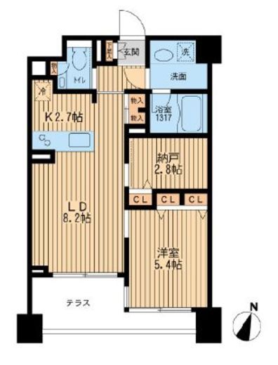 クリオ上野毛ラ・モード 1階 間取り図
