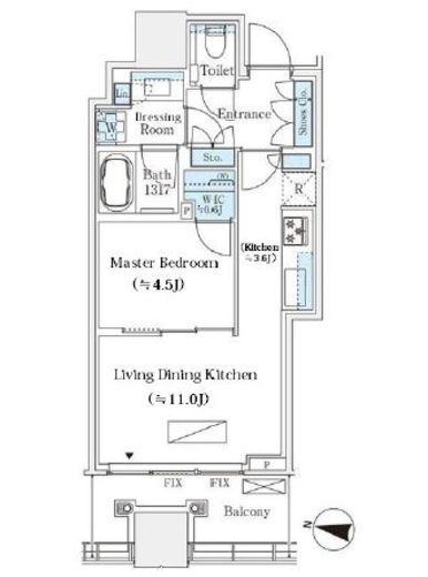 パークコート渋谷ザタワー 15階 間取り図