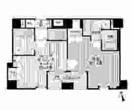 エルフラット新富町 7階 間取り図
