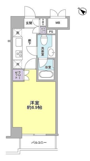 コンフォリア三宿 402 間取り図