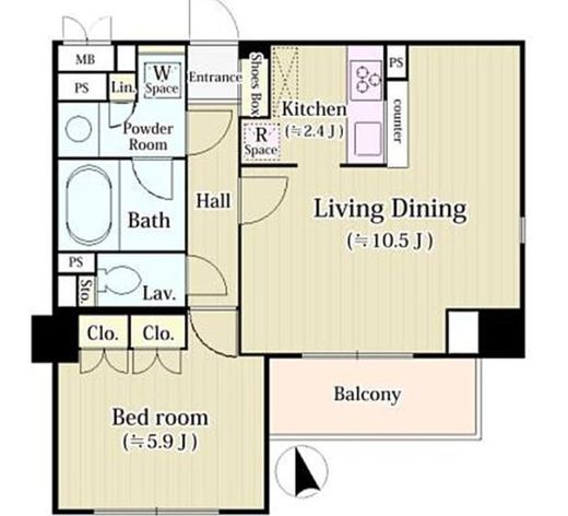コートリヴィエール東六郷 1階 間取り図