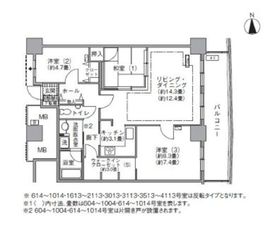 アクティ汐留 1704 間取り図