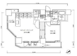 パークキューブ愛宕山タワー 2701 間取り図