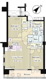 プライムアーバン東中野コート (PRIME URBAN 東中野 COURT) 1011 間取り図