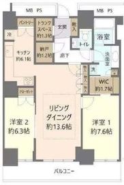 Wコンフォートタワーズ EAST 36階 間取り図