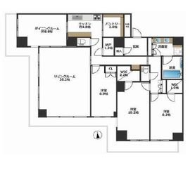 Wコンフォートタワーズ WEST 43階 間取り図