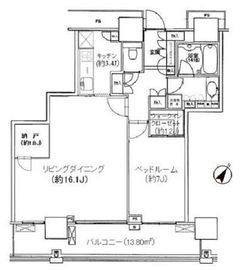 ザ・クレストタワー 16階 間取り図