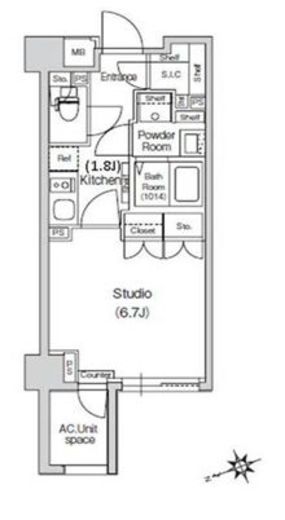 スタイリオ元住吉2 216 間取り図