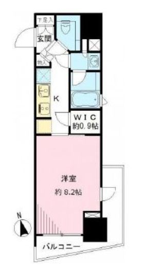 パークリュクス新宿御苑前mono 9階 間取り図