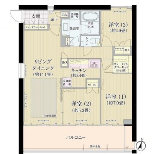 ガーデニエール砧ウエスト 907 間取り図