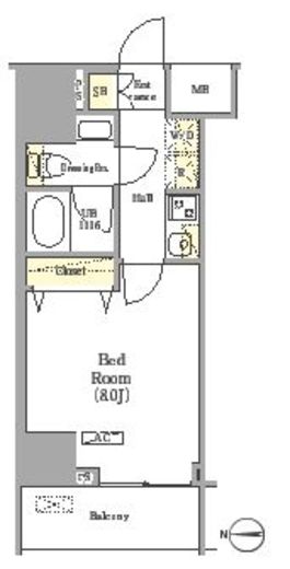 グラシアプレイス曳舟 603 間取り図