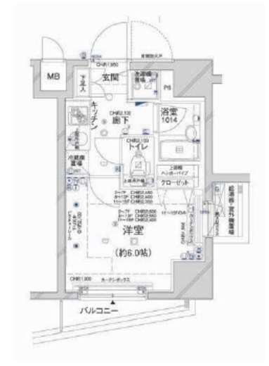 コンシェリア新橋 801 間取り図