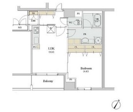 カスタリア人形町3 208 間取り図